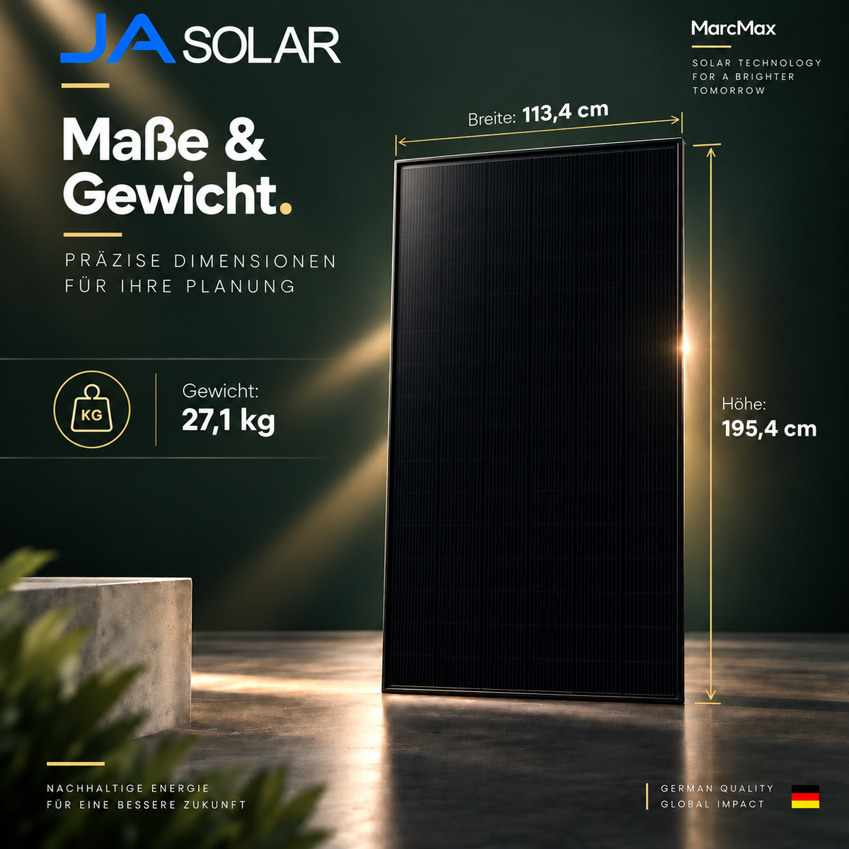 JA Solar 500W Bifazial Glas/Glas (Full Black) Komplett schwarz JAM60D41-500/LB Palette