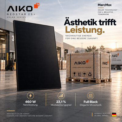 AIKO Neostar N-Type ABC 460W Full Black Bifazial Solar Panel Palette